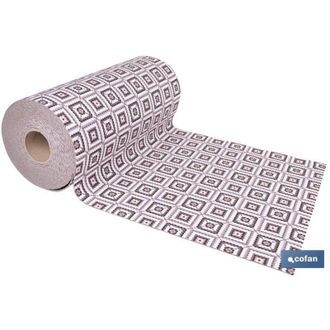 cofan Rollo De Alfombra En Cuadros Crochet 50% Algod&oacute;n 50% Poli&eacute;ster 50 Cm X 15 M