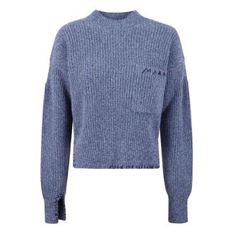 Marni Dames, Truien, Blauw, Maat: XS Wol