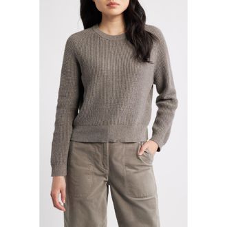 Eileen Fisher Organic Cotton & Cashmere Crewneck Sweater in Reed at Nordstrom Rack, Size X-Large