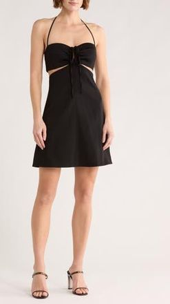 Maje Route Side Cutout Halter Dress in Noir at Nordstrom Rack, Size 2 (Fits Like 4-6 Us) / 38 Eu