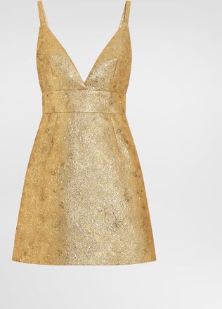 Dolce & Gabbana Lam&eacute; Jacquard Dress - Woman Gold 40