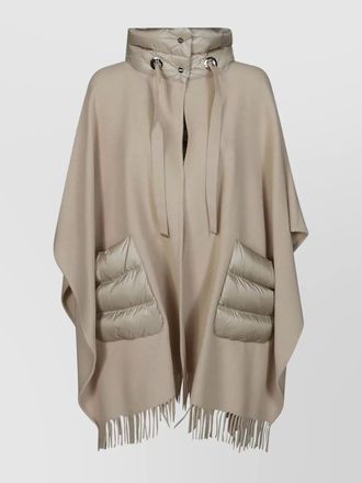 Herno wool cashmere quilted poncho