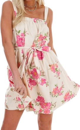 Flying Tomato Picked With Love Floral Mini Dress In Ivory/ Pink