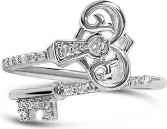 House of Brilliance Sterling Silver 1/6 Cttw Key and Keyhole Diamond Ring at Nordstrom, Size 7