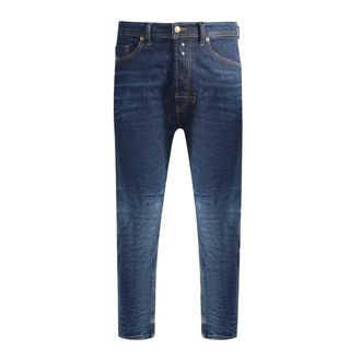 Diesel Heren Narrot Leren Badge Jeans (Blauw)