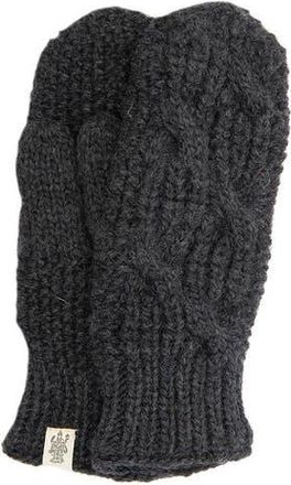 Nirvanna Designs Side Cable Knit Mittens in Charcoal at Nordstrom