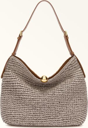 Furla Sfera Soft Shoulder Bag L Linen Crochet Woman