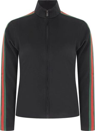 Gucci Chaqueta con cremallera en punto de viscosa con banda Web - Sweatshirts & Hoodies - Hombre - Negro - S