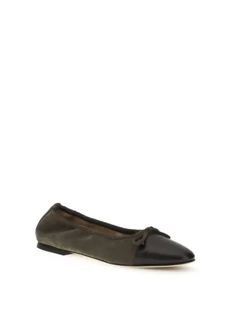 Dear Frances Suede and Leather Ballet Flat - Khaki