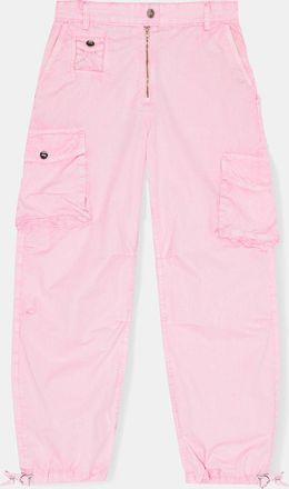 Ganni Pink Pants in Washed Cotton Twill - Size 34 Organic