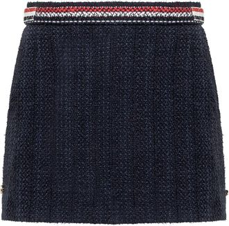Thom Browne Tweed Mini Rok - Dames - Korte rokken - Blauw - M - Tweed - Rokken