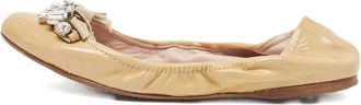 Miu Miu Ballerine con decorazione di cristalli - Toni neutri