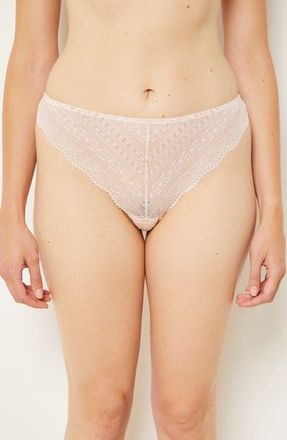 Etam Idole Lace Tanga in Powder Pink at Nordstrom, Size Xx-Small