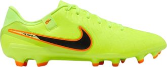 Nike Unisex voetbalschoenen voor volwassenen: Tiempo Legend 10, van leer, voor harde ondergrond (Volt/Zwart)