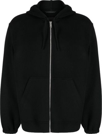 Givenchy zip-front wool-blend hoodie - men - Wool/Cashmere - 50 - Black