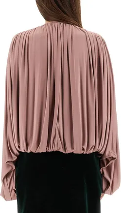Saint Laurent Fluid Knit Viscose Blouse - Pink