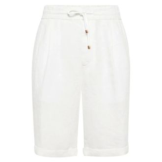 Brunello Cucinelli Casual Shorts, male, White, 2XL, Stylish Mens Bermuda Shorts