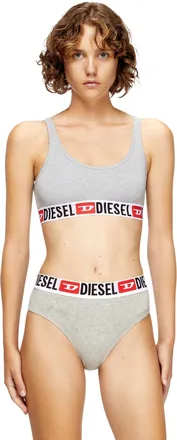 Diesel Cotton bralette with logo - Bras - Woman - Grey