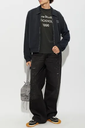 Acne Studios Cotton Cardigan With Logo, Mens, Black