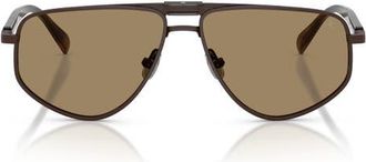 Brunello Cucinelli 58mm Geometric Pilot Sunglasses in Matte Chocolate at Nordstrom