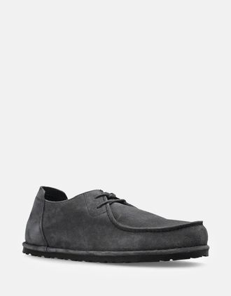 Birkenstock Mens Utti Lace Suede Leather Charcoal Grey - Size: 10