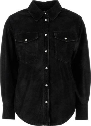 Isabel Marant Karima Shirt - Dames - Overhemden - Zwart - S - Leer - Overhemden