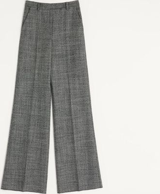 Valentino Pantaloni In Wool Mouline Donna BIANCO/ NERO 38