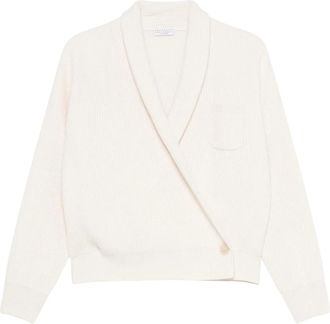 Brunello Cucinelli Cardigan - Dames - Vesten - Wit - XS - Kasjmier - Truien & Vesten