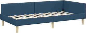 vidaXL Estructura de cama en esquina Azul 90 x 190 cm tela vidaXL