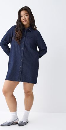 Twik Womens Pearly buttons denim shirtdress