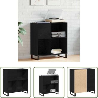vidaXL Archiviazione vinili - Mobile porta vinili con lo scaffale Rovere Nero 85 x 38 x 89 cm