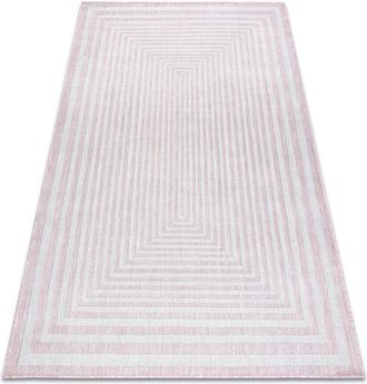 RugsX Carpet SISAL SION labirinth 22376 Flat woven pink / ecru pink 160x220 cm