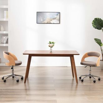 vidaXL Sedia Da Ufficio Girevole Talpa In Legno Piegato E Tessuto Vidaxl