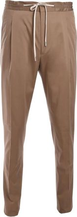 Lardini Pantaloni elasticizzati con pieghe - Marrone