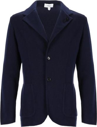 Lardini Enkelrijig Gebreid Blazer - Heren - Blazers - Blauw - XL - Jassen