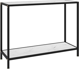 vidaXL Mesa De Consola Blanco Vidrio Templado 100x35x75 Cm Vidaxl