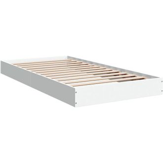 vidaXL Estructura De Cama Madera De Ingenier&iacute;a Blanca 90x190 Cm Vidaxl