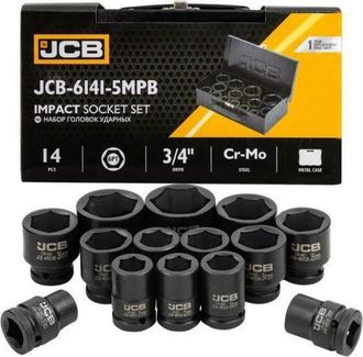 JCB Jcb Juegos De Adaptadores De Impacto 14 Piezas 3/4 6 Caras (17-50mm)