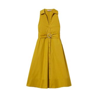 Twinset Shirt Dresses, female, Green, Size: L V-neck Shirt Dress