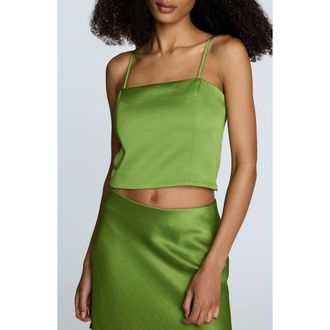 Kenneth Cole Satin Crop Camisole in Cactus Green at Nordstrom Rack, Size X-Large