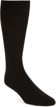 Nordstrom Combed Cotton Blend Dress Socks in Black at Nordstrom