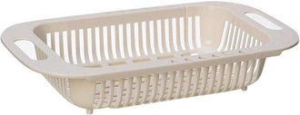 No Brand Cesta De Desag&uuml;e Para Fregadero - Colador De Cocina - Escurridor De Platos - Dise&ntilde;o Retr&aacute;ctil - 34,5-45 Cm - Beige