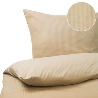 Beliani Conjunto De Fundas De Algod&oacute;n Beige Arena Edred&oacute;n Funda De Almohada 155 X 220 Cm Moderno Dormitorio Avondale
