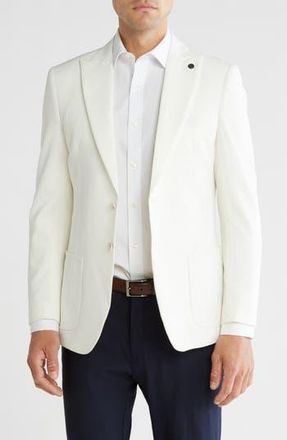 T.R. Premium Slim Fit Seersucker Blazer in White at Nordstrom Rack, Size Xx-Large