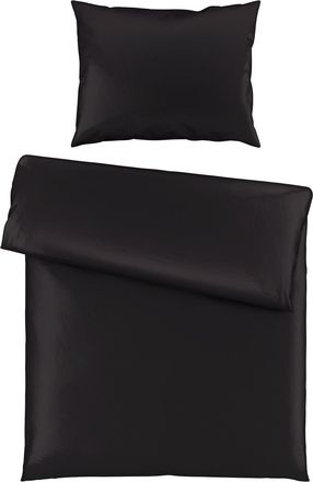 Novel Bettw&auml;sche, Schwarz, Textil, Uni, 140x200 cm, pflegeleicht, atmungsaktiv, schadstoffgepr&uuml;ft, Heimtextilien, Bettw&auml;sche & Leint&uuml;cher, Bettw&auml;sche, Satin