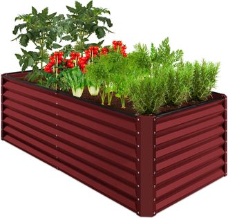 Best Choice Products 6x3x2ft Outdoor Metal Raised Garden Bed, Planter Box for Vegetables, Flowers, Herbs