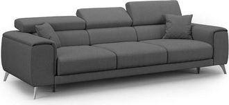 Divani.Store Fusion Sofá con asientos deslizantes en tela suave antimanchas 260 cm Antracita