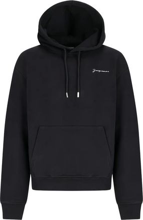 Jacquemus Felpa con cappuccio e logo - Nero