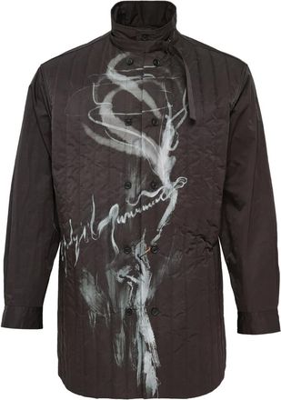 Yohji Yamamoto printed padded jacket - men - Polyester - 4 - Black