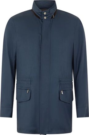 Moorer Single-Breasted Coats, male, Blue, Size: XL Dark blue jacket for any occasion